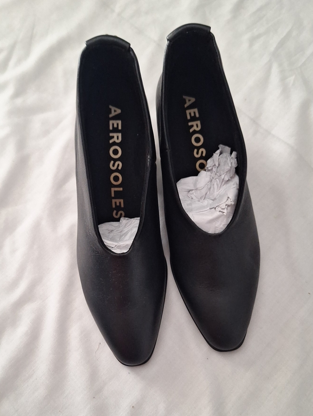 AEROSOLES Black Pointed Slip-On Flats